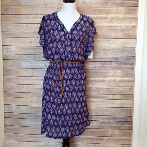 Faded Glory Dresses & Skirts - Faded Glory purple dress with braided belt